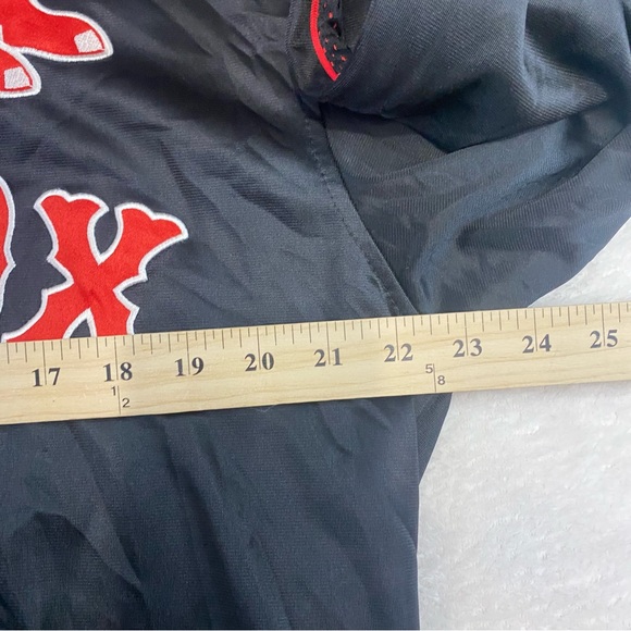 Majestic Boston Red Sox Full Zip Jacket Black Red Mesh Embroidered Men Med Tall - Picture 7 of 9